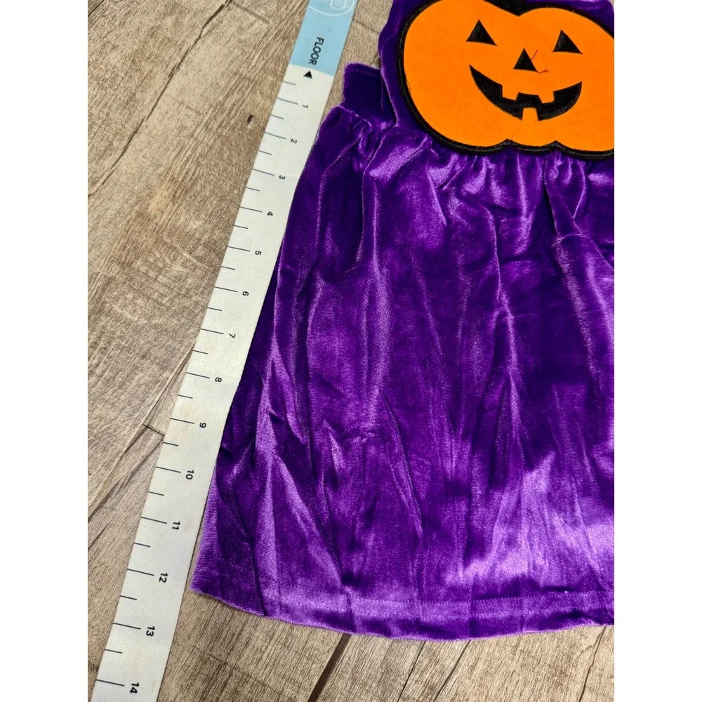 Baby Girls My 1st Halloween Costume Set 12-18M Purple Velvet Pumpkin Jumper 3pc